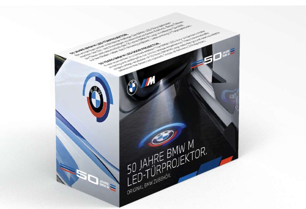 BMW M 50 Jahre LED-Türprojektoren 50mm inkl. Dias + BMW Kugelschreiber +  Lanyard : : Auto & Motorrad